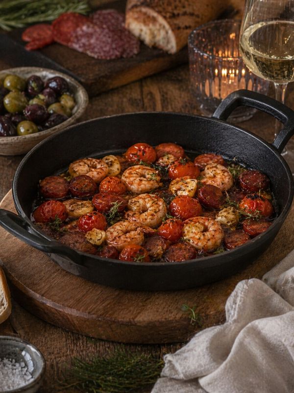Komplett tapas-sett i støpejern