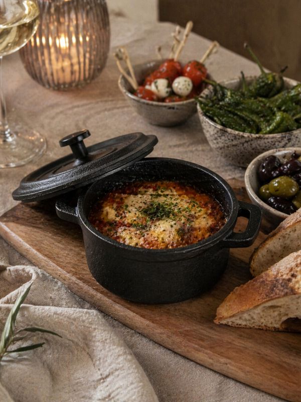 Minigryte i støpejern med lokk - 10 cm