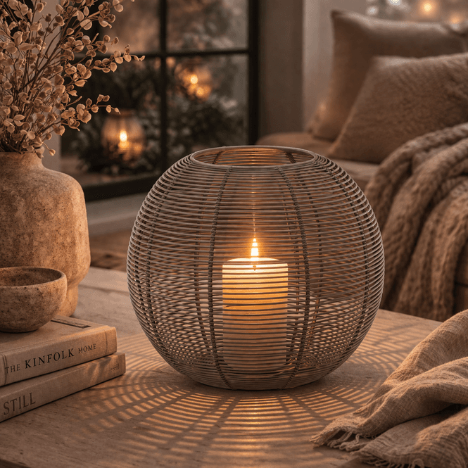 Hovedbilde Lykt, Wire – Brun